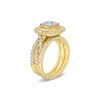 Thumbnail Image 4 of 1-5/8 CT. T.W. Cushion Multi-Diamond Twist Shank Three Piece Bridal Set in 10K Gold