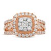 Thumbnail Image 4 of 1-5/8 CT. T.W. Cushion Multi-Diamond Twist Shank Three Piece Bridal Set in 10K Rose Gold