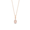 Thumbnail Image 1 of Oval Morganite and 1/15 CT. T.W. Diamond Frame Art Deco Drop Pendant in 10K Rose Gold