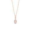 Thumbnail Image 0 of Oval Morganite and 1/15 CT. T.W. Diamond Frame Art Deco Drop Pendant in 10K Rose Gold