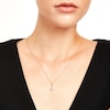 Thumbnail Image 2 of Oval Morganite and 1/15 CT. T.W. Diamond Frame Art Deco Drop Pendant in 10K Rose Gold