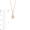 Thumbnail Image 2 of Oval Morganite and 1/15 CT. T.W. Diamond Frame Art Deco Drop Pendant in 10K Rose Gold