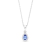Thumbnail Image 1 of Pear-Shaped Tanzanite and White Topaz Frame Pendant in Sterling Silver