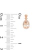 Thumbnail Image 3 of Oval Morganite and 1/8 CT. T.W. Diamond Frame Art Deco Drop Earrings in 10K Rose Gold