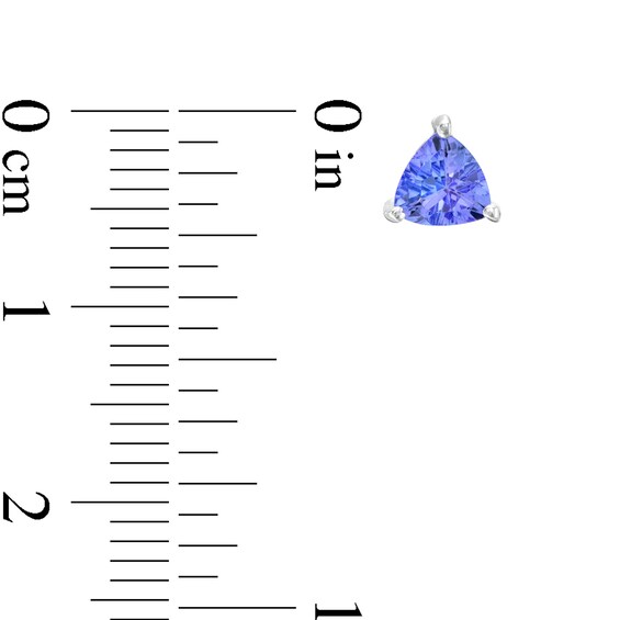 5.0mm Trillion-Cut Tanzanite Stud Earrings in Sterling Silver