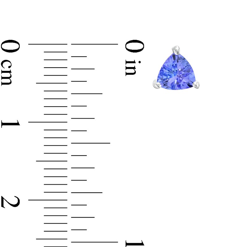 Main Image 3 of 5.0mm Trillion-Cut Tanzanite Stud Earrings in Sterling Silver