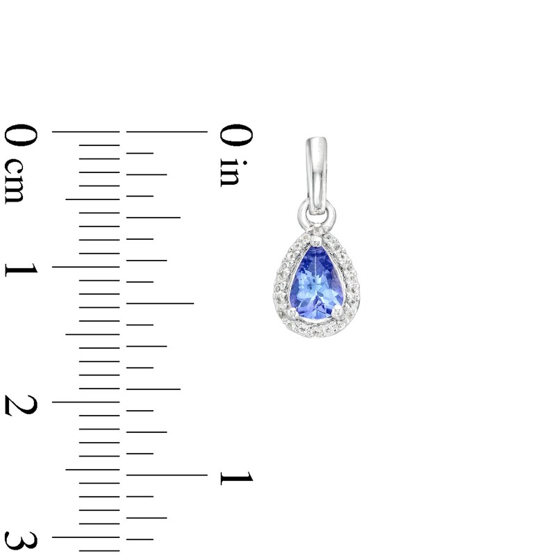 Main Image 3 of Pear-Shaped Tanzanite and White Topaz Frame Drop Earrings in Sterling Silver