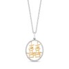 Thumbnail Image 1 of Enchanted Disney Mulan 1/6 CT. T.W. Diamond Pendant in Sterling Silver and 14K Gold
