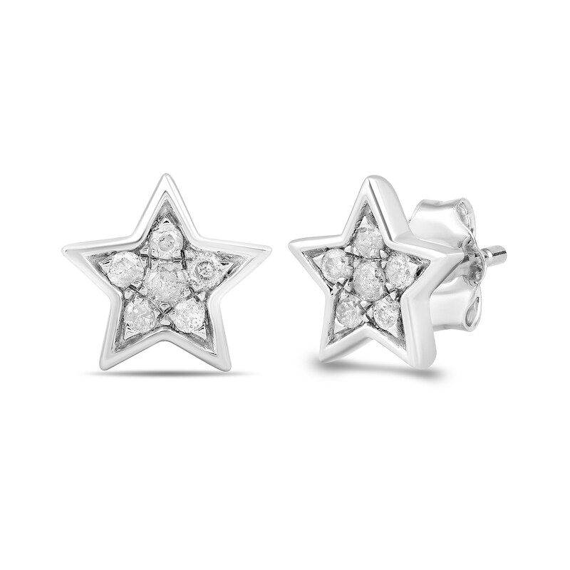 Enchanted Disney Tinker Bell 1/4 CT. T.W. Diamond Star Stud Earrings in Sterling Silver