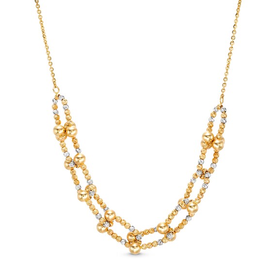 Oro Diamanteâ¢ Interlocking Paperclip-Style Necklace in Hollow 14K Two-Tone Gold