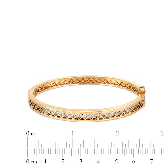 Oro Diamanteâ¢ Diamond-Cut Lattice Bangle in 14K Two-Tone Gold
