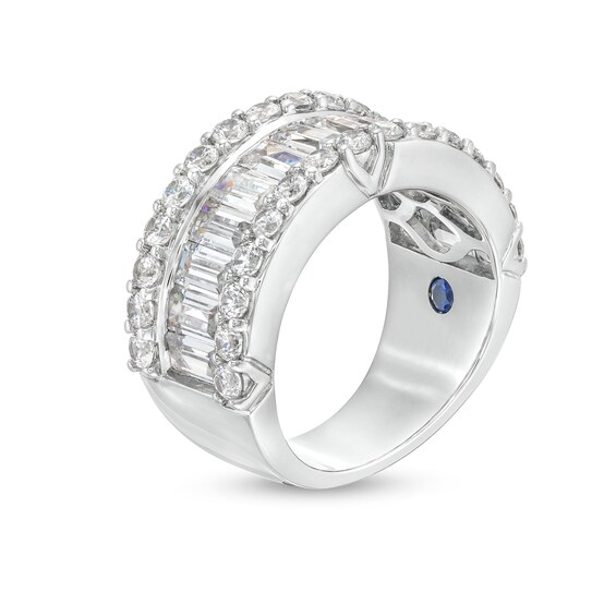 True Lab-Grown Diamonds by Vera Wang Love 3-1/4 CT. T.w. Baguette and Round Edge Band in 14K White Gold (F/Vs2)