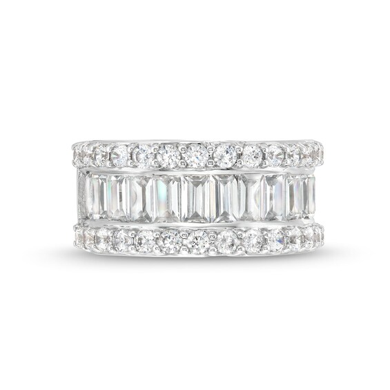 True Lab-Grown Diamonds by Vera Wang Love 3-1/4 CT. T.w. Baguette and Round Edge Band in 14K White Gold (F/Vs2)