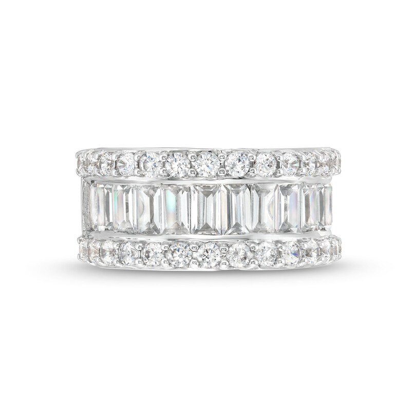 Main Image 4 of TRUE Lab-Grown Diamonds by Vera Wang Love 3-1/4 CT. T.W. Baguette and Round Edge Band in 14K White Gold (F/VS2)
