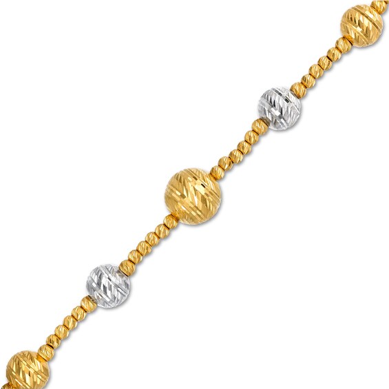 Oro Diamanteâ¢ Graduating Brilliance Bead Bracelet in Hollow 14K Two-Tone Gold - 7.5"