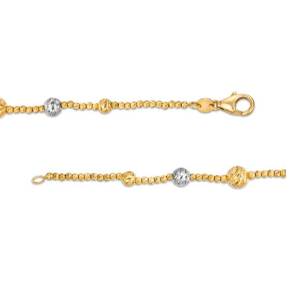 Oro Diamanteâ¢ Graduating Brilliance Bead Bracelet in Hollow 14K Two-Tone Gold - 7.5"