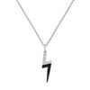 Thumbnail Image 1 of Enchanted Disney Villains Cruella De Vil 1/6 CT. T.W. Black and White Diamond Lightning Bolt Pendant in Sterling Silver