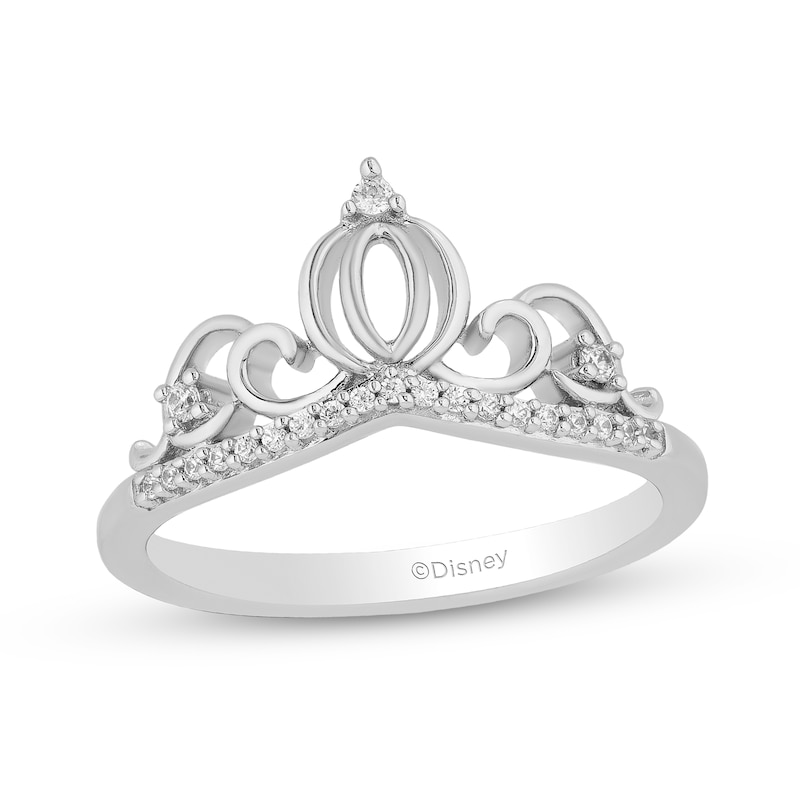 Main Image 1 of Enchanted Disney Cinderella 1/10 CT. T.W. Diamond Carriage Ring in Sterling Silver