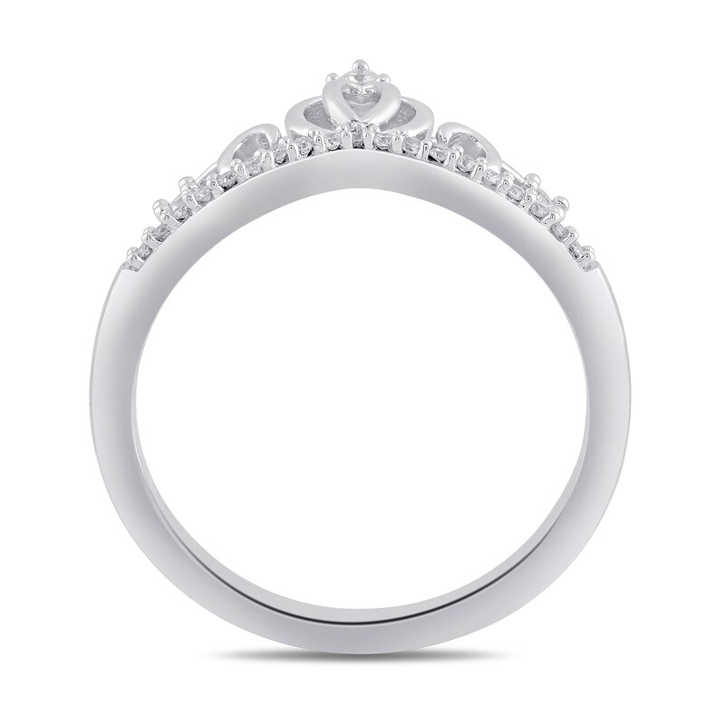 Main Image 3 of Enchanted Disney Cinderella 1/10 CT. T.W. Diamond Carriage Ring in Sterling Silver