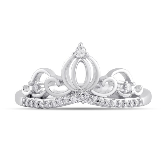 Enchanted Disney Cinderella 1/10 CT. T.w. Diamond Carriage Ring in Sterling Silver