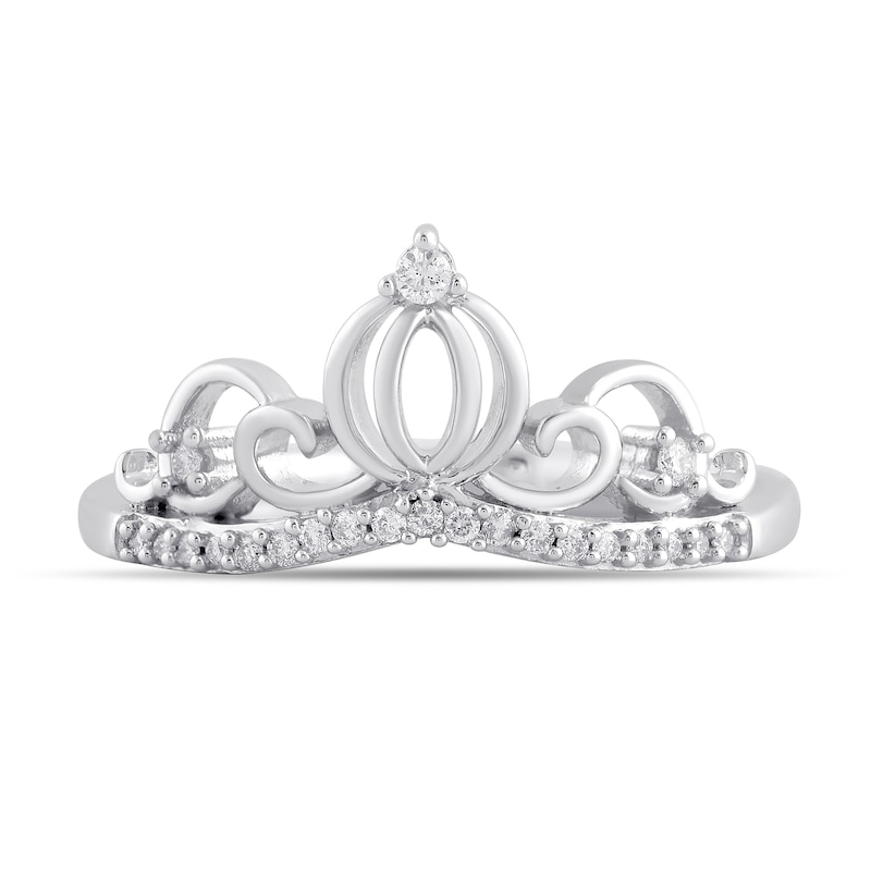 Enchanted Disney Cinderella 1/10 CT. T.W. Diamond Carriage Ring in Sterling Silver