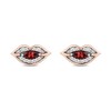 Thumbnail Image 1 of Enchanted Disney Villains Cruella De Vil Garnet and Diamond Lips Stud Earrings in Sterling Silver with 14K Gold Plate