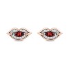 Enchanted Disney Villains Cruella De Vil Garnet and Diamond Lips Stud Earrings in Sterling Silver with 14K Gold Plate