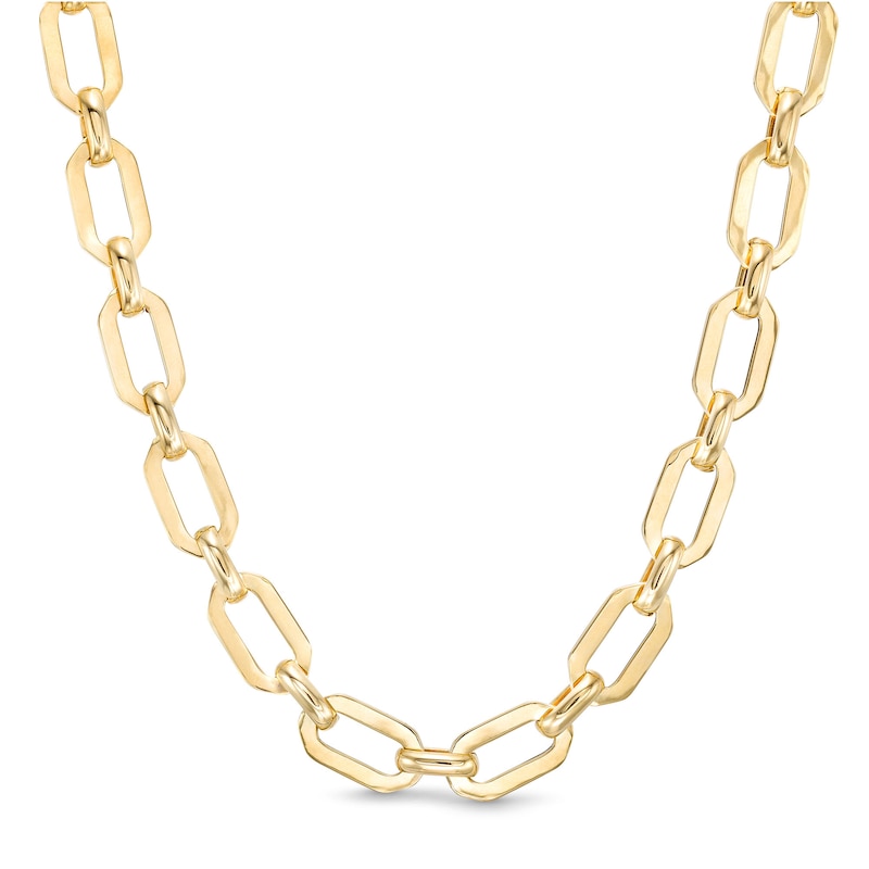 Main Image 1 of Italian Gold 15.0mm Cheval Link Chain Necklace in Hollow 14K Gold - 17"