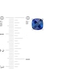 Thumbnail Image 3 of 7.0mm Faceted Cushion-Cut Blue Lab-Created Sapphire Stud Earrings in Sterling Silver