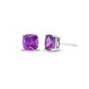 Thumbnail Image 0 of 7.0mm Faceted Cushion-Cut Amethyst Stud Earrings in Sterling Silver