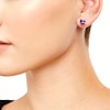 Thumbnail Image 2 of 7.0mm Faceted Cushion-Shaped Amethyst Stud Earrings in Sterling Silver