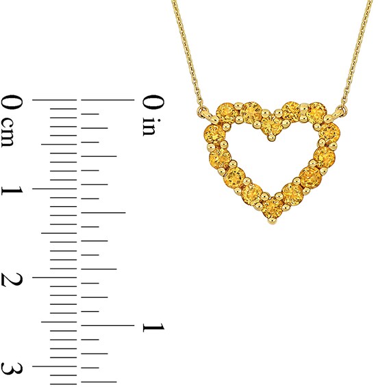 Citrine Heart Necklace, Ring and Drop Earrings Set in 10K Gold
