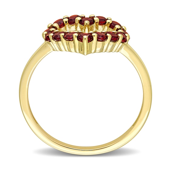 Garnet Heart Necklace, Ring and Drop Earrings Set in 10K Gold