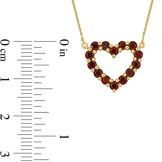 Garnet Heart Necklace, Ring and Drop Earrings Set in 10K Gold