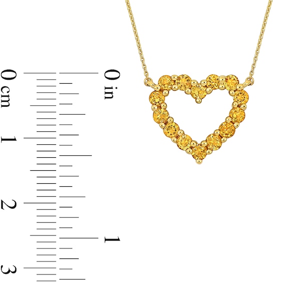 Citrine Heart Necklace, Ring and Drop Earrings Set 10K Gold