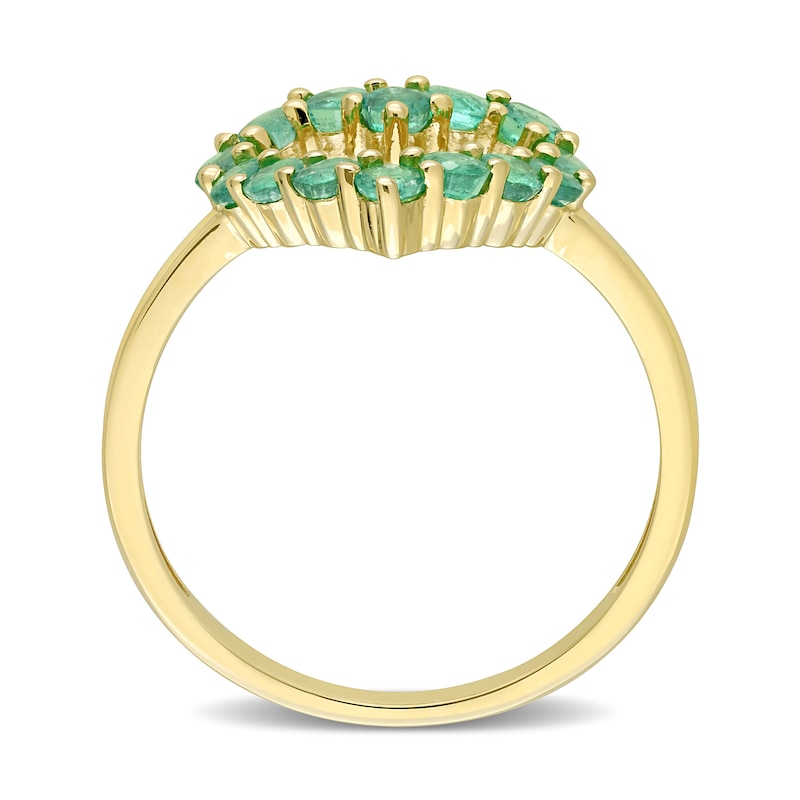 Main Image 3 of Emerald Heart Necklace, Ring and Drop Earrings Set in 10K Gold