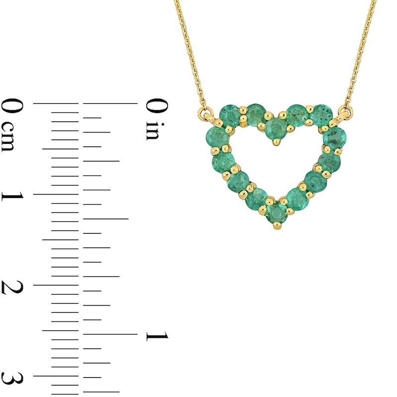 Main Image 4 of Emerald Heart Necklace, Ring and Drop Earrings Set in 10K Gold