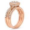 Thumbnail Image 3 of 1-1/2 CT. T.W. Cushion Multi-Diamond Twist Shank Three Piece Bridal Set in 10K Rose Gold