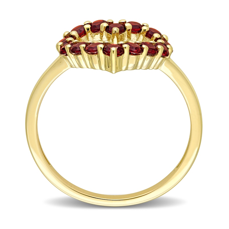 Main Image 3 of Garnet Heart Necklace, Ring and Drop Earrings Set in 10K Gold