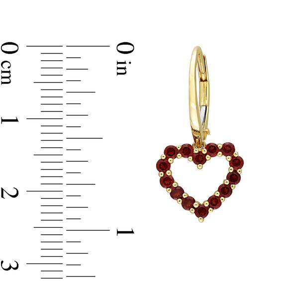 Garnet Heart Necklace, Ring and Drop Earrings Set in 10K Gold