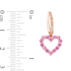 Thumbnail Image 5 of Pink Sapphire Heart Necklace, Ring and Drop Earrings Set in 10K Rose Gold