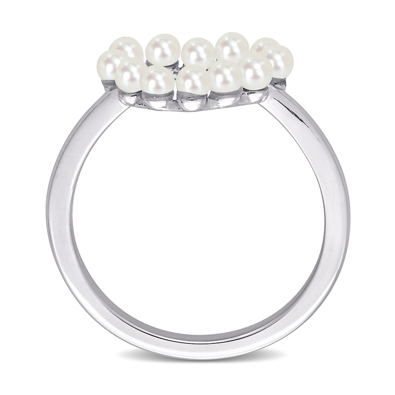 Main Image 3 of 2.0-2.5mm Freshwater Cultured Pearl Heart Necklace, Ring and Drop Earrings Set in 14K White Gold