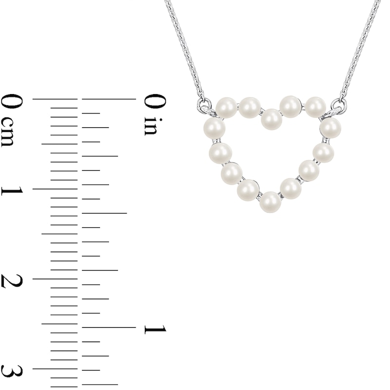 Main Image 4 of 2.0-2.5mm Freshwater Cultured Pearl Heart Necklace, Ring and Drop Earrings Set in 14K White Gold