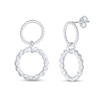 Thumbnail Image 1 of Double Polished Rope Circle Drop Earrings in Sterling Silver