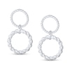 Thumbnail Image 3 of Double Polished Rope Circle Drop Earrings in Sterling Silver