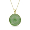 Thumbnail Image 2 of Jade Fortune Symbol Disc Pendant in Sterling Silver with Gold Plate