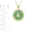 Thumbnail Image 3 of Jade Fortune Symbol Disc Pendant in Sterling Silver with Gold Plate
