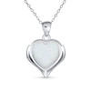 Thumbnail Image 2 of 12.0mm Heart-Shaped Lab-Created Opal Embracing Wings Pendant in Sterling Silver - 16"
