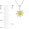 Thumbnail Image 3 of Yellow Lab-Created Opal Sun Pendant in Sterling Silver - 16"