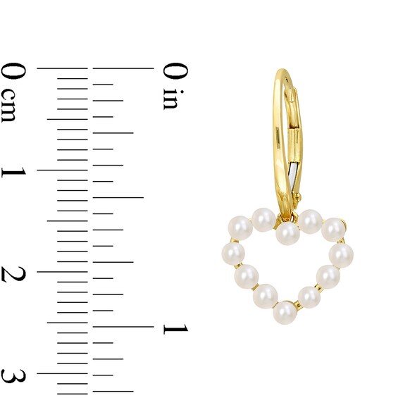 Freshwater Cultured Pearl Outline Heart Necklace, Ring and Drop Earrings Set 14K Gold